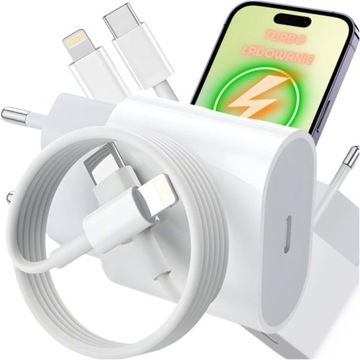 SZYBKA ŁADOWARKA USB-C 20W KOSTKA + KABEL PRZEWÓD DO IPHONE LIGHTING 1M