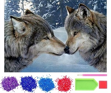 HAFT DIAMENTOWY MOZAIKA DIAMENTOWA 5D WILKI