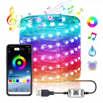 LAMPKI CHOINKOWE ZEWNETRZNE 20 LED APP PILOT 2M