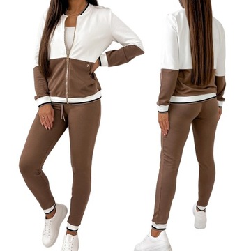 Cudowny wygodny stylowy Elegancki DRES KOMPLET VERNI BRĄZOWY XL/42