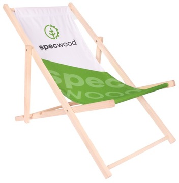 Leżak drewniany plażowy WŁASNY NADRUK LOGO Napis