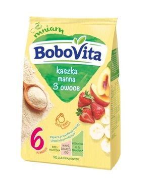 BoboVita Kaszka manna 3 owoce po 6 miesiącu 180 g