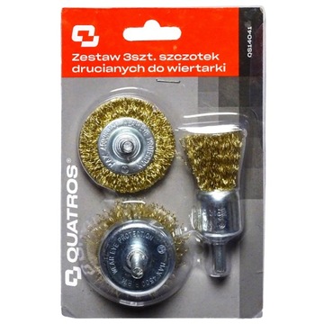 Набор проволочных щеток для дрели, 3 шт.