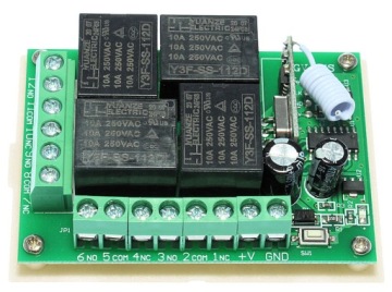 Реле 12 В 433 МГц, 4 канала, переключатель дистанционного управления
