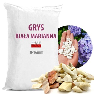 Польская крупа садовый гравий БЕЛАЯ МАРИАННА 8-16 10 кг Камни для кладбища