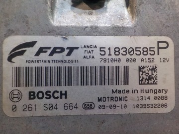 ALFA ROMEO MITO 1.4 B 09R ŘÍZENÍ JEDNOTKA MOTORU 51830585P 0261S04664