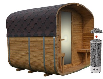 Sauna ogrodowa beczka QUADRO 240 сm do samodzielnego montażu HARVIA PC90
