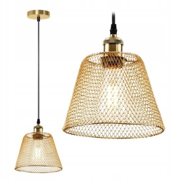 LAMPA WISZĄCA AŻUROWA SIATKA ZŁOTA LOFT GOLD E27 APP945