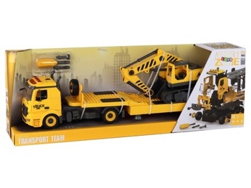 Складной эвакуатор с гусеничным экскаватором Звуковой свет DIY Желтый