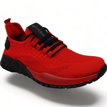 Buty Męskie Adidasy Sportowe Lekkie Czerwone Wygodne Wiosenne Sneakersy