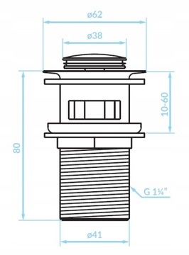 VALVEX POLSKA смеситель для умывальника HIGH черный LOFT + пробка Click-clack
