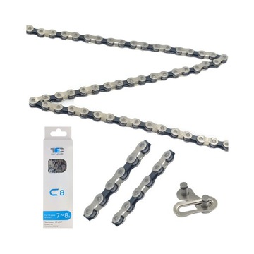 Łańcuch rowerowy 116 ogniw 7 8 rzędowy 1/2x3/32 do roweru MTB srebrny nowy