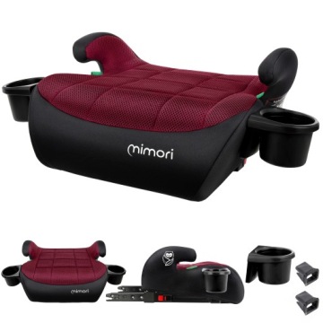 Автокрісло підкладка MIMORI бордовий з ISOFIX R129 125-150 см