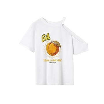 T-shirt damski Oddychająca koszulka z okrągłym dekoltem Miękki, regularny krój z pamiątkami L