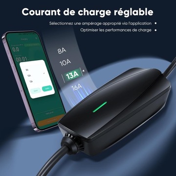 Портативное зарядное устройство для электромобилей Ampere Point, 16 А, 3,7 кВт, дисплей типа 2 и сумка