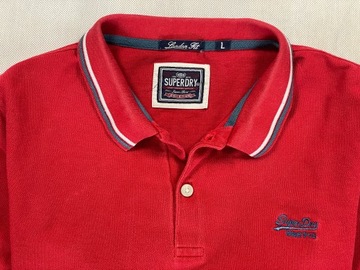 SuperDry Polo Męskie London Fit Unikat Ideał Solidne Logo L