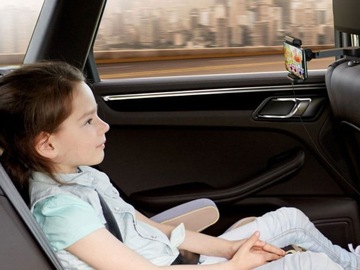 АВТОМОБИЛЬНЫЙ ДЕРЖАТЕЛЬ BASEUS С ЗАРЯДНЫМ УСТРОЙСТВОМ QI ПОДГОЛОВНИК