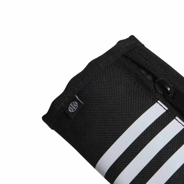 ADIDAS TR WALLET HT4750 СПОРТИВНЫЙ ЧЕРНЫЙ БУМАЖНИК СКЛАДНОЙ С ЛОГОТИПАМИ НА ЛИПУЧКЕ