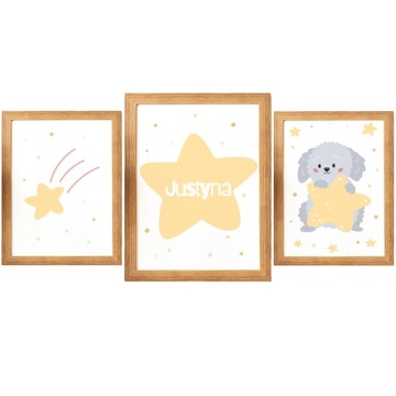 Звезда Набор из 3-х штук детских постеров А3 + ИМЯ