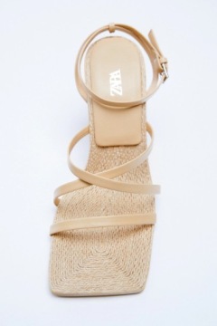 КОЖАНЫЕ САНДАЛИИ ZARA NUT 37