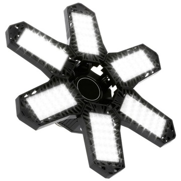 LAMPA SUFITOWA DO GARAŻU LED Z SZEŚCIOMA PANELAMI OŚWIETLENIE DO WARSZTATU