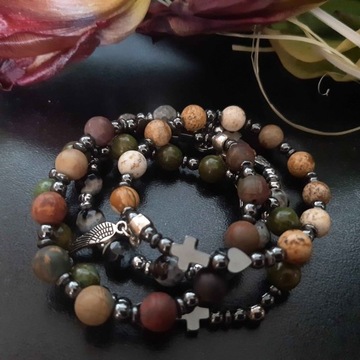 Браслет-четки из 10 штук из вулканической лавы на Подтверждение Дня Рождения