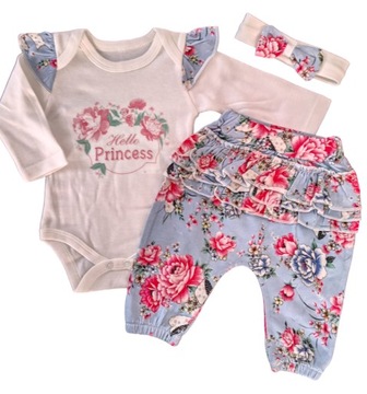 Bawełniany Komplet Dziewczęcy PRINCESS rozm 74-80 cm