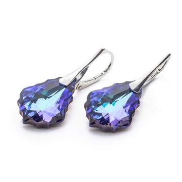 Srebrne Kolczyki z kr. Swarovski Baroque 22mm HEL
