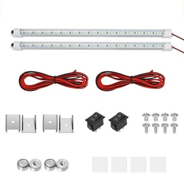 2x 48LED ПОТОЛОЧНЫЙ СВЕТИЛЬНИК С ВЫКЛЮЧАТЕЛЕМ ДЛЯ КАБИНЫ КАМЕРЫ ПРИЦЕПА 12 В