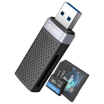 Устройство считывания карт Orico SD и microSD USB A 3.1, черный, маленький, Windows Linux Mac