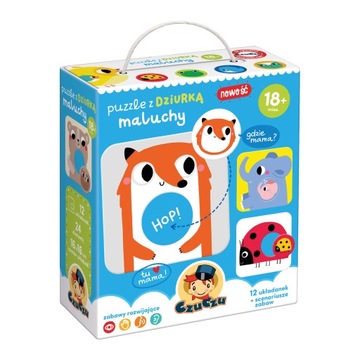 CzuCzu MALUCHY puzzle z dziurką 18 m+