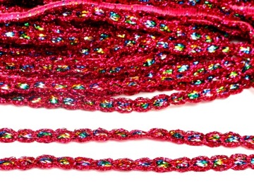 Tasiemka BOLLYWOOD 8mm 1 metr RÓŻ CIEMNY AB