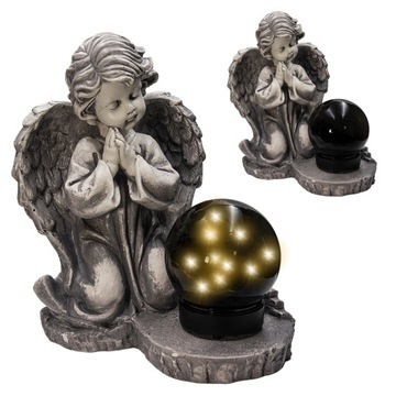 ZNICZ GIPSOWA FIGURKA NAGROBNA LAMPA SOLARNA LED
