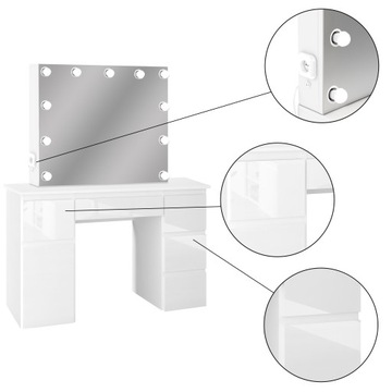 СОВРЕМЕННАЯ ТУАЛЕТНАЯ СИСТЕМА MEGAN B2 ПЕРЕДНИЕ ГЛЯНЦЕВЫЕ ЗЕРКАЛА СВЕТОДИОДНЫЕ 11 ЛАМПОЧЕК