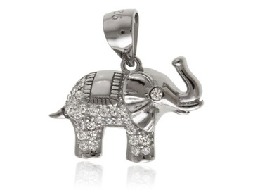 WISIOR SREBRNY SŁOŃ SŁONIK AMULET LUCKY w0463