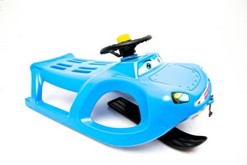 Санки с рулем и лыжами, синяя детская машина ZZC