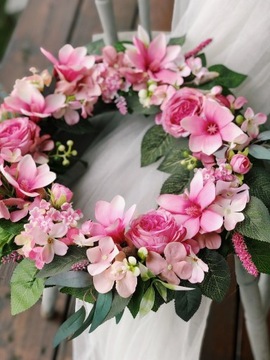 ДВЕРНОЙ ВЕНОК, ВЕСЕННИЙ ЦВЕТОЧНЫЙ ВЕНОК, РОЗОВЫЙ ВЕНОК