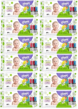 CHUSTECZKI NAWILŻANE Jedwab i bawełna Bella Baby Happy 768szt.