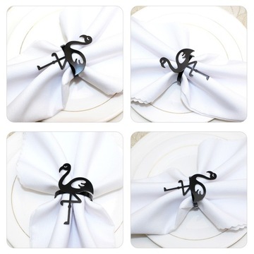 КОЛЬЦА ДЛЯ САЛФЕТОК ФЛАМИНГО ДЕКОР ОБЕДЕННОГО СТОЛА 4 ШТ.
