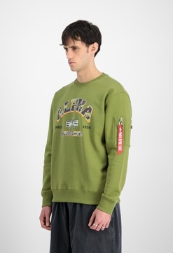 Alpha Industries College Camo sveter machovo zelený L