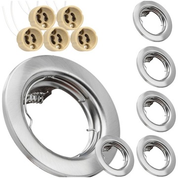 5x OPRAWKA SUFITOWA METALOWA + GNIAZDO GU10