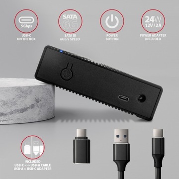 Внешний корпус для HDD 3,5' SATA3 алюминий USB3.2
