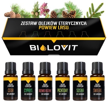 Zestaw Olejków Eterycznych Powiew Lasu Cedr Pichta Sosna Świerk 6x10ml