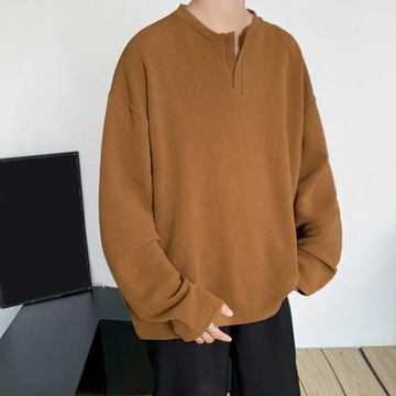 Autumn Fashion loose Sweaters Men Long Sleeve Pull