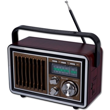 MOCNE RADIO RETRO PRZENOŚNE AKUMULATOR AUX FM USB BLUETOOTH BT