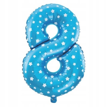 Balon Foliowy Cyfra 8 Osiem 75 cm Niebieski