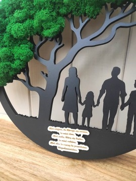 Украшение ДЕРЕВО ЖИЗНИ с мхом СЕМЬЯ 45см 6мм мох мох