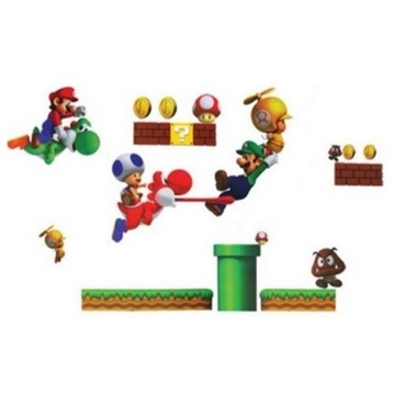 Duże naklejki ścienne na ścianę SUPER MARIO BROS