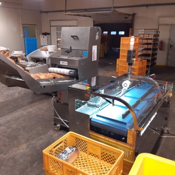 Линия для резки и упаковки хлеба, хлеборезка, упаковочная машина