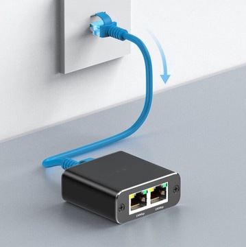 Адаптер мини-переключатель-сплиттер LAN Ethernet RJ45 2xRJ45 1000M 1 ГБ